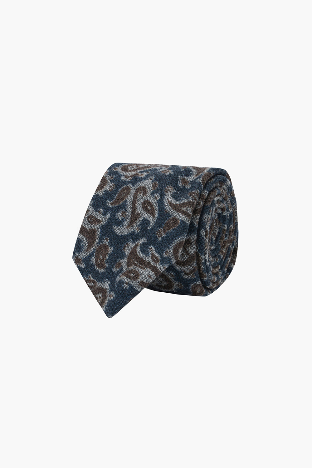 울 실크 혼방 기하학 패턴 넥타이 02117H821505