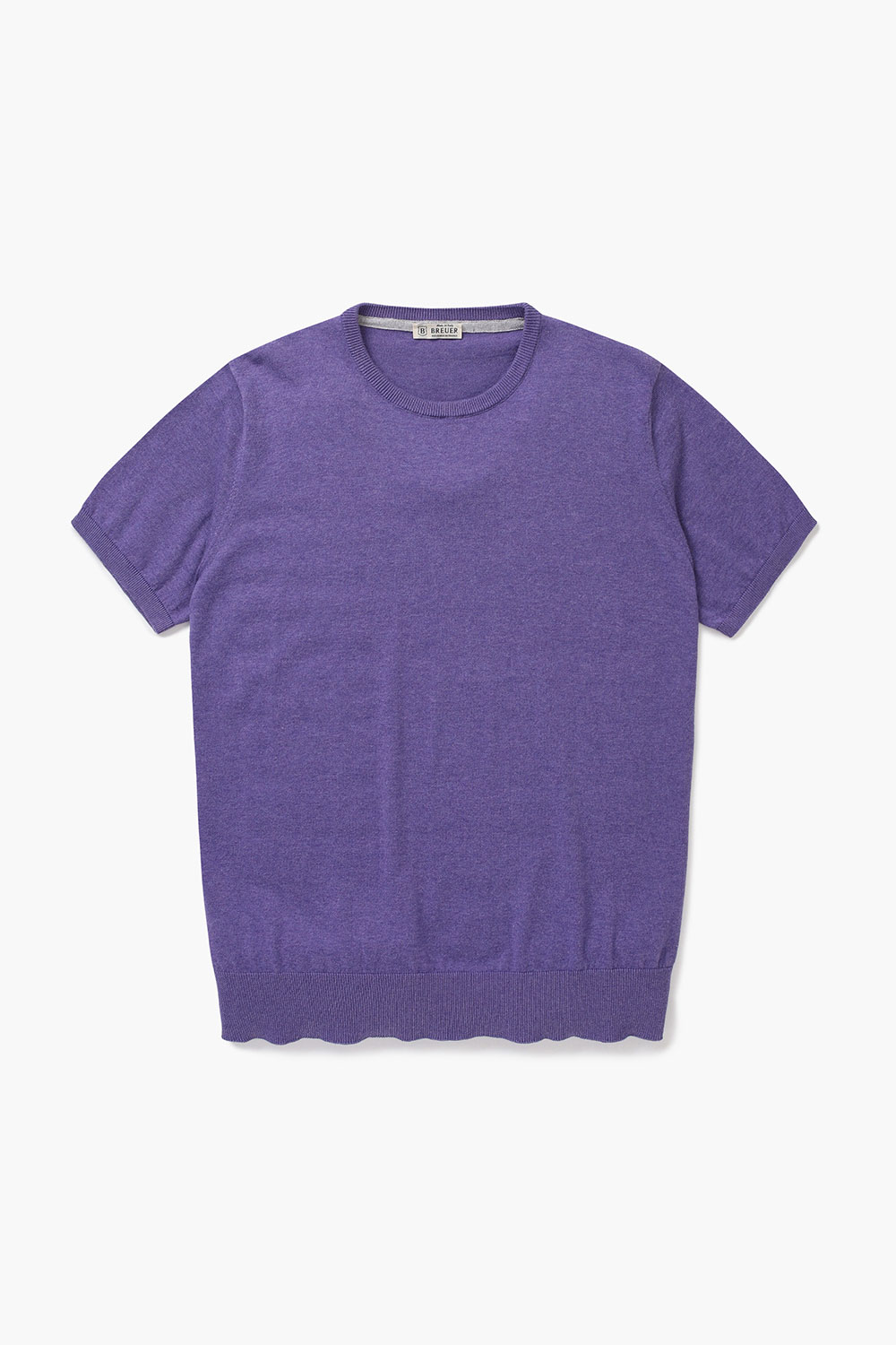 코튼 크루넥 501 퍼플 반소매 니트