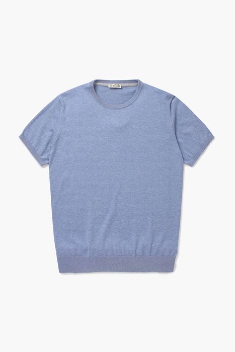 코튼 크루넥 반소매 니트 BR601MCP452904