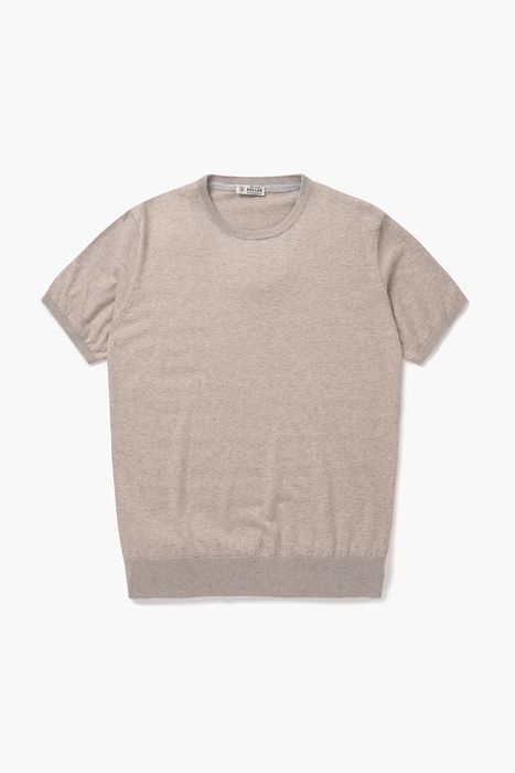 코튼 크루넥 반소매 니트 BR601MCP452905