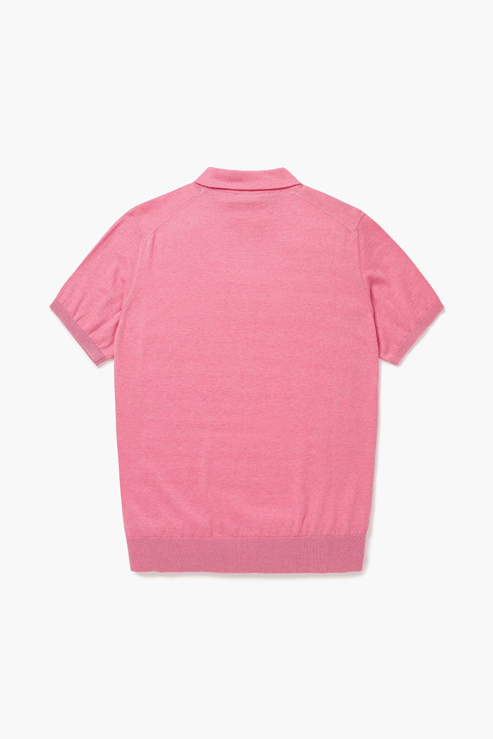 코튼 폴로 502 핑크 반소매 니트
