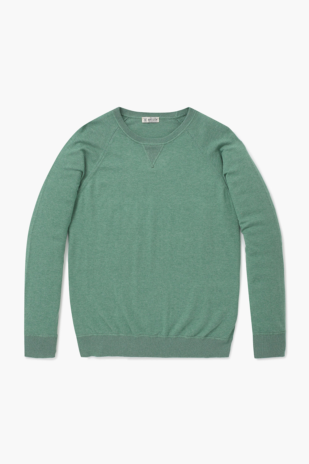 코튼 크루넥 103 그린 긴소매 니트