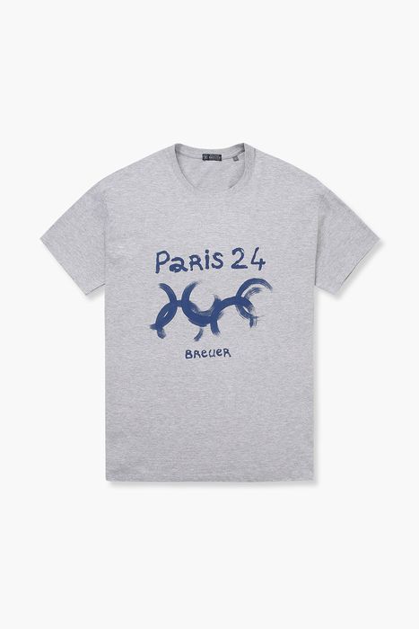 코튼 PARIS 일러스트 로고 반소매 티셔츠 66031SP462405