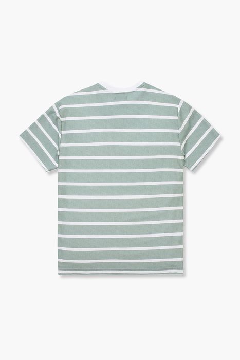 코튼 스트라이프 크루넥 반소매 티셔츠 65012P462207