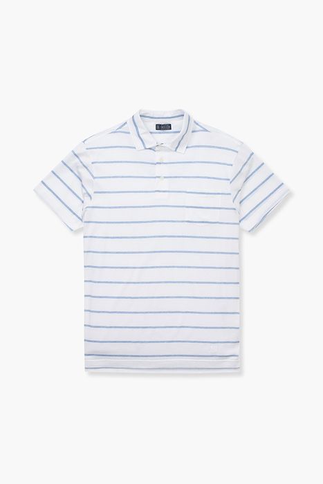 코튼 스트라이프 버튼 다운 반소매 티셔츠 65001P462001