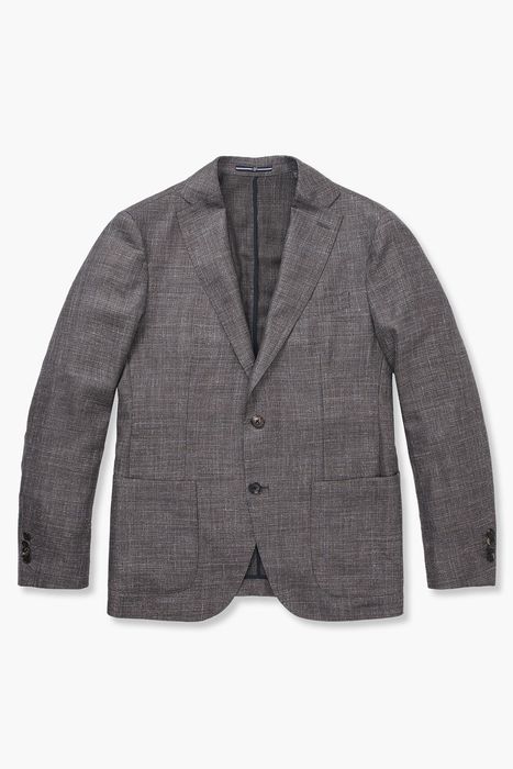 SALENTO 실크 혼방 203 다크브라운 테일러드 자켓