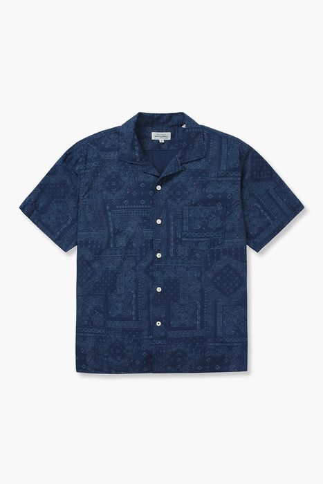 코튼 웨스턴 패턴 테일러드 카라 반소매 셔츠 BB04038 59