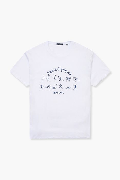 코튼 PARIS 일러스트 로고 반소매 티셔츠 66031SP462403