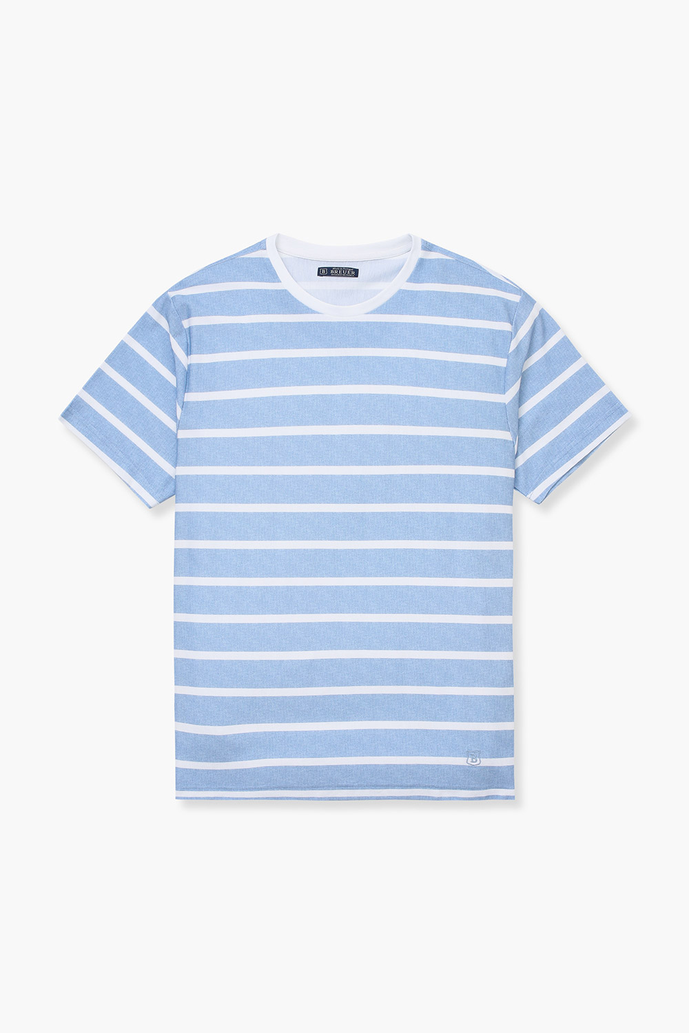 코튼 스트라이프 크루넥 반소매 티셔츠 65012P462203