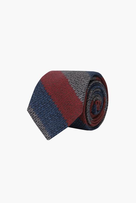 울 실크 혼방 스트라이프 넥타이 02117H919203