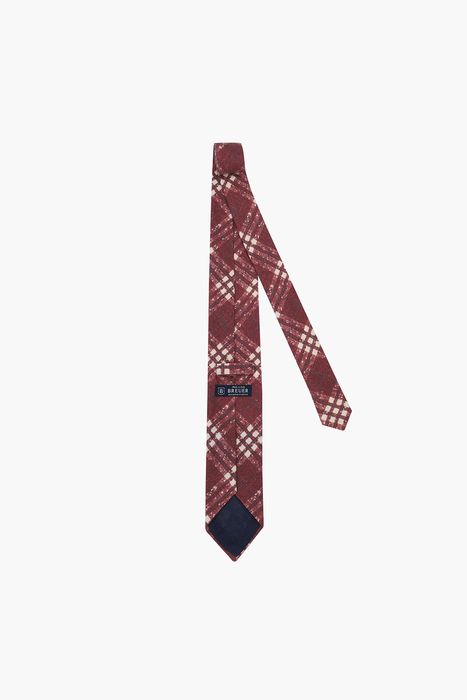 울 실크 혼방 타탄 체크 넥타이 02117H919002
