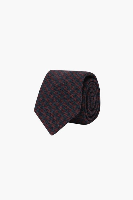 울 실크 혼방 자수 패턴 넥타이 02117H821203