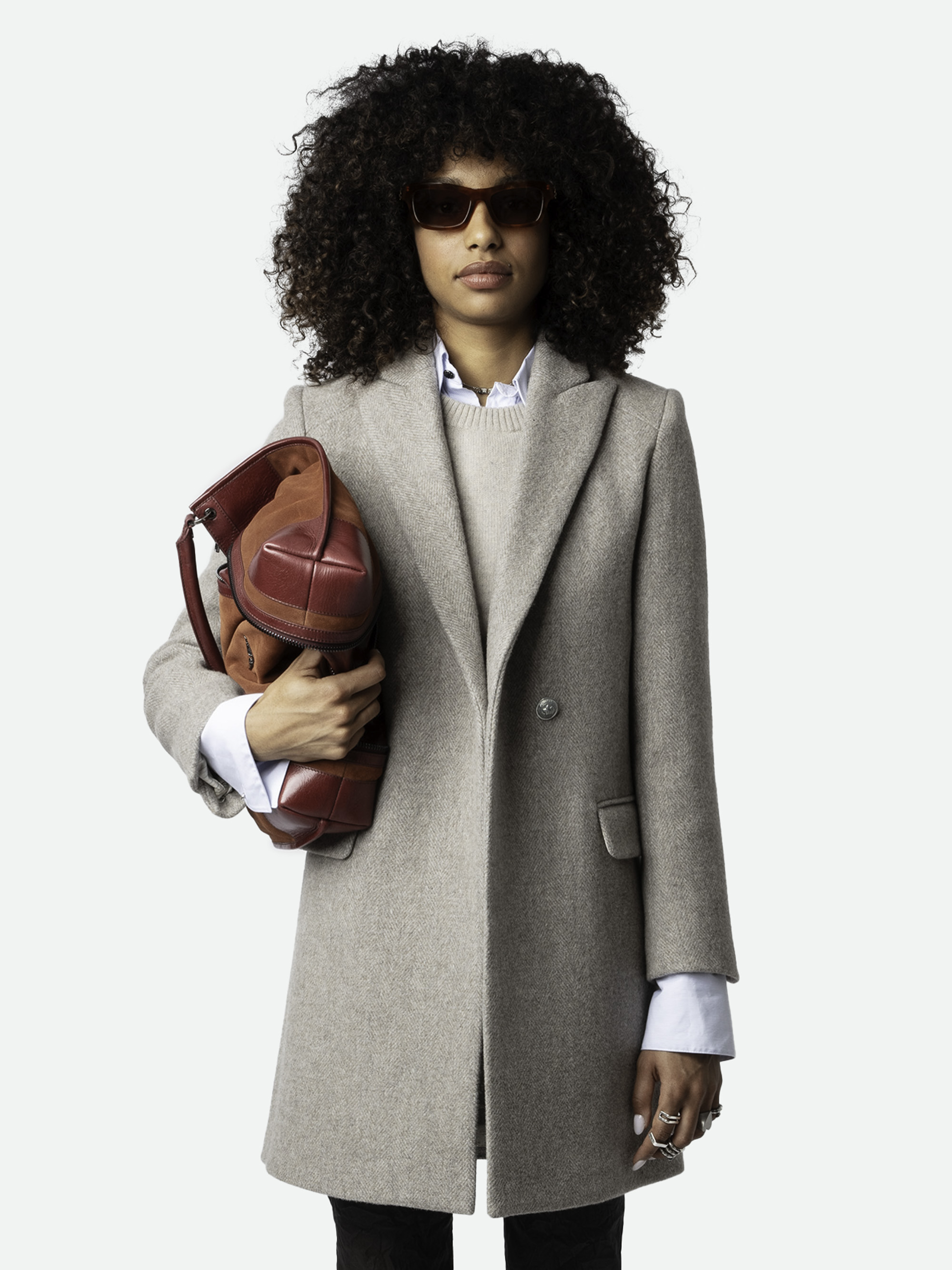 Marco Chevron Wool Coat