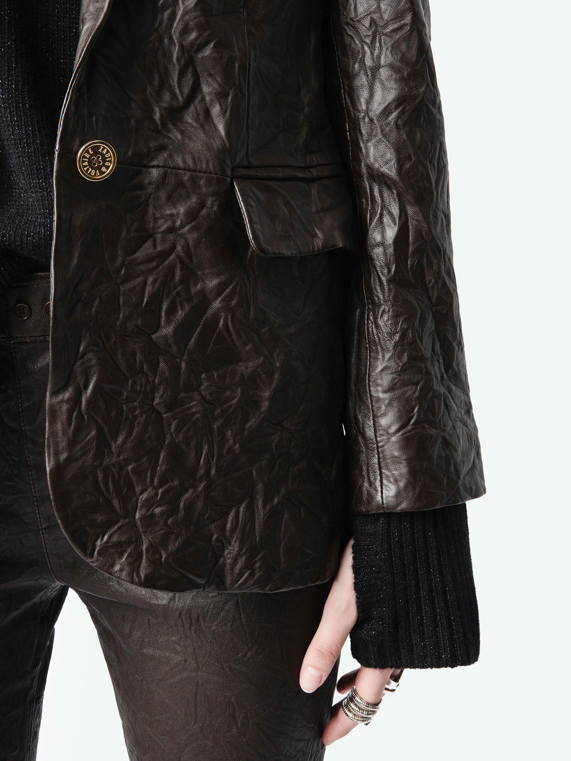 Valse Crinkled Leather Jacket