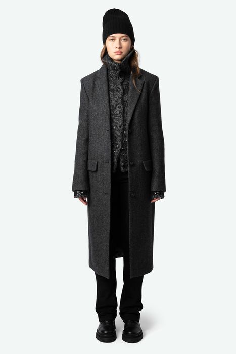 Mio Chevron Wool Coat
