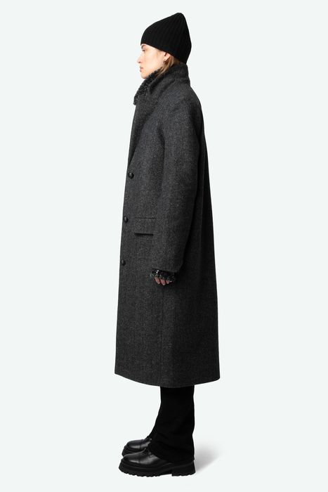 Mio Chevron Wool Coat
