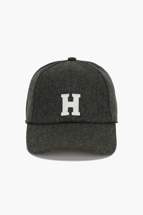 울 혼방 헤링본 H 빅 로고 볼캡 BCA140302
