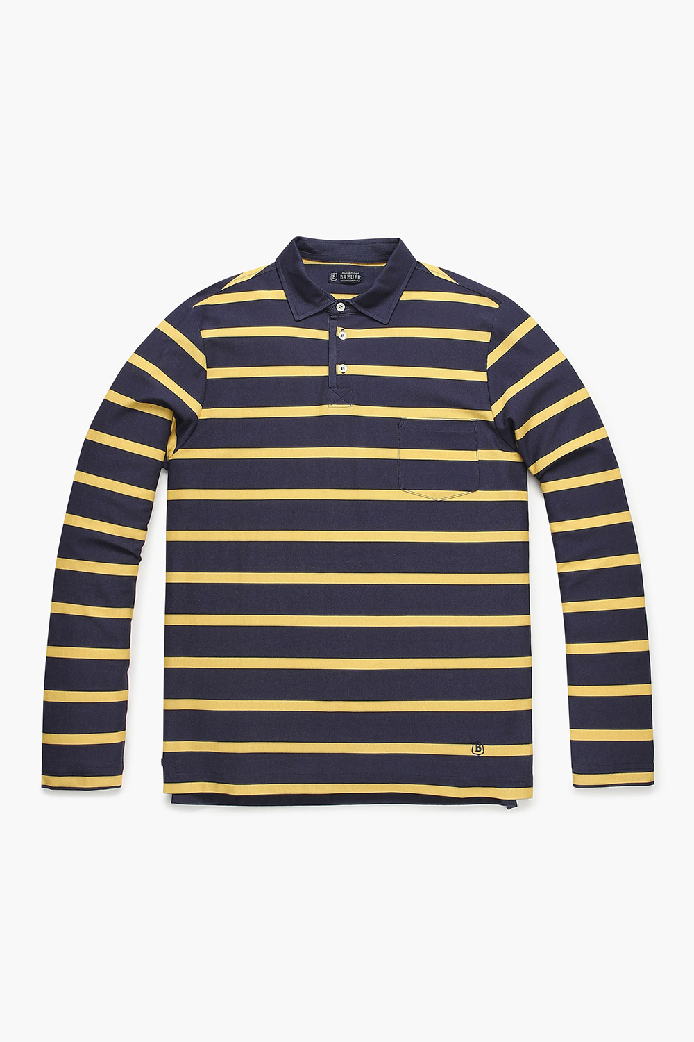 코튼 스트라이프 폴로 긴소매 티셔츠 65013H460503