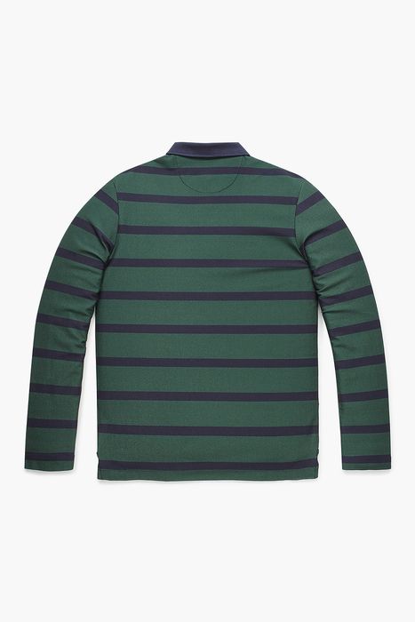 코튼 스트라이프 폴로 긴소매 티셔츠 65013H460502