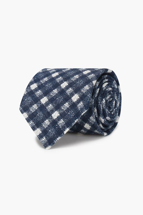 린넨 깅엄 체크 넥타이 02330P713910
