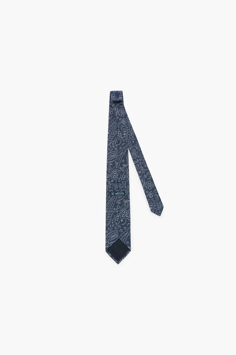 실크 혼방 기하학 패턴 넥타이 02367P708504