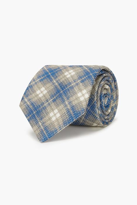 린넨 혼방 옴브레 체크 넥타이 02362P721903