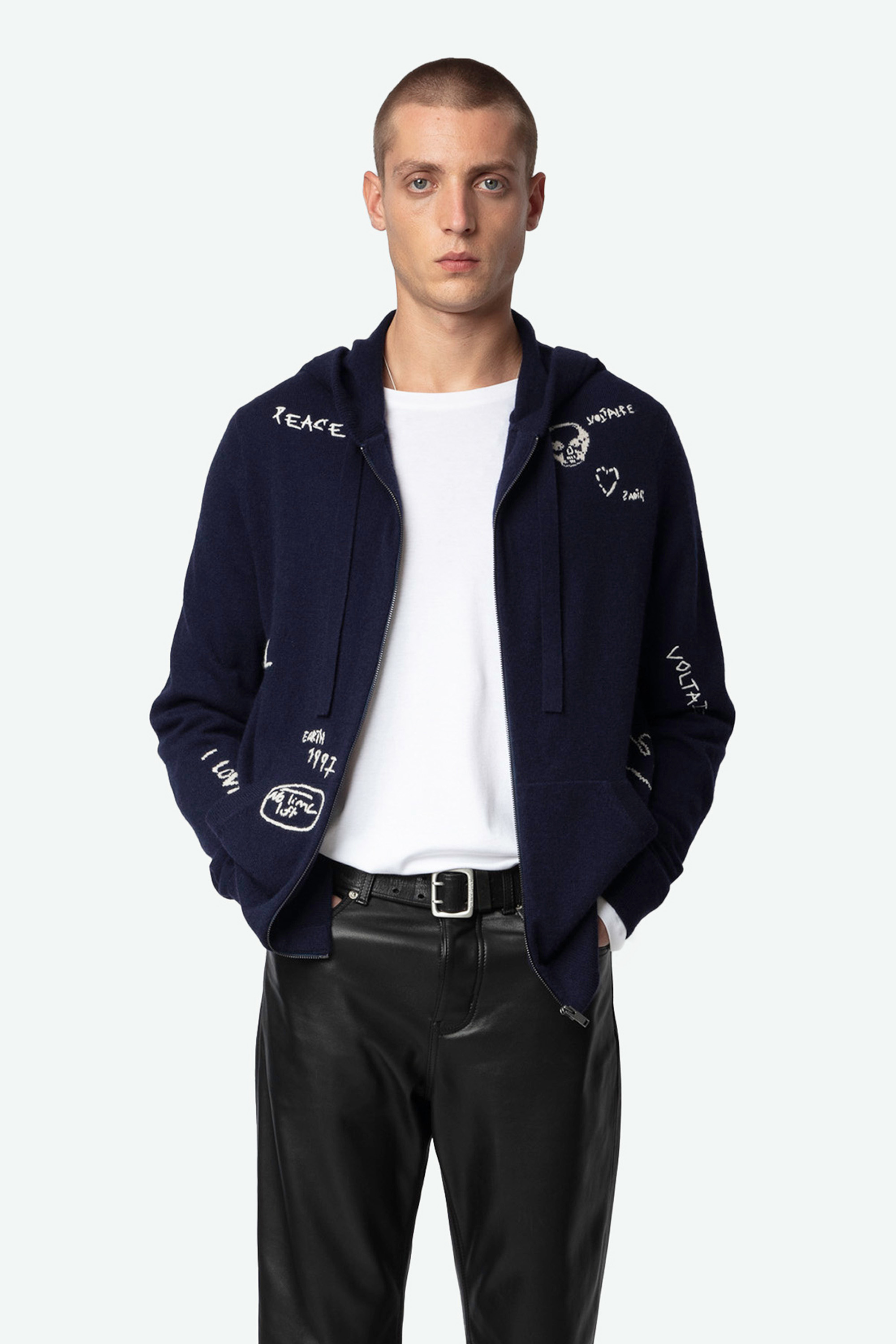 Clash Wool Zip-up Cardigan