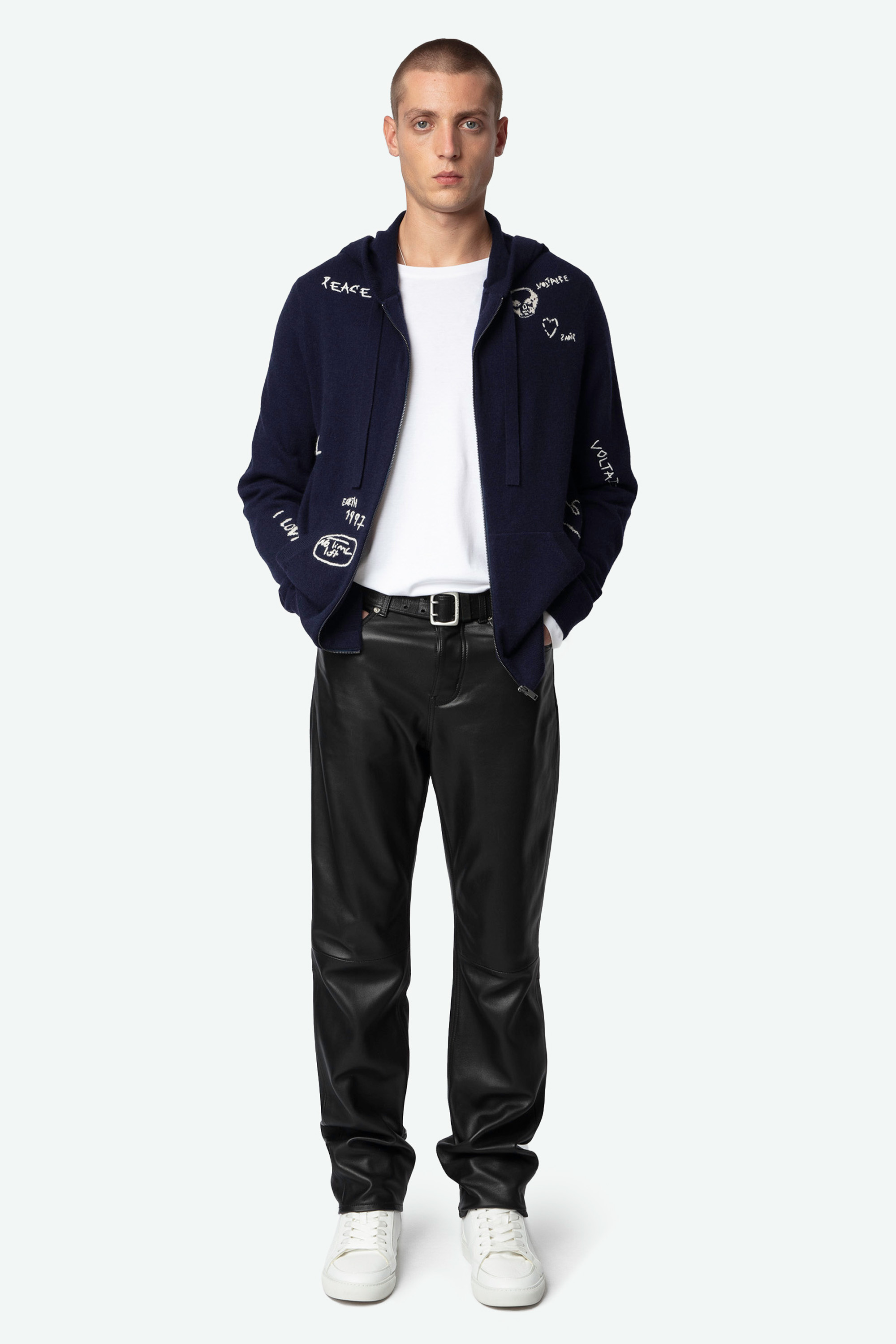 Clash Wool Zip-up Cardigan