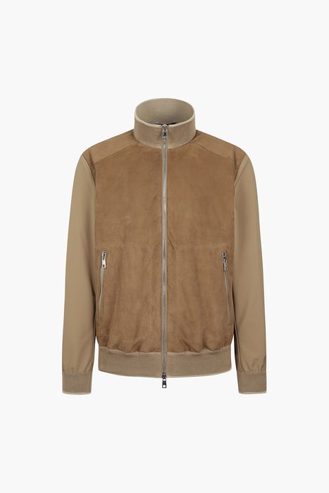 고트스킨 스웨이드 하이넥 블루종 점퍼 73T407CARAT027/142