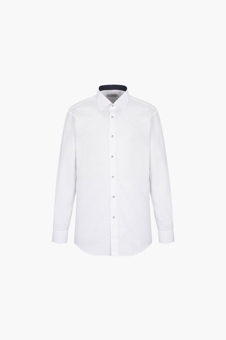 면 혼방 배색 트리콜로르 자수 105 비즈니스 셔츠 화이트 SE5SM11LS105SWH