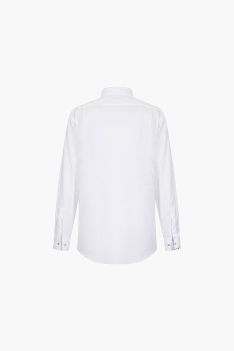 면 혼방 배색 트리콜로르 자수 105 비즈니스 셔츠 화이트 SE5SM11LS105SWH