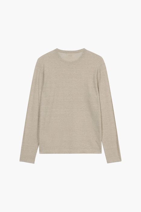 린넨 혼방 크루넥 긴소매 니트 BDP531106