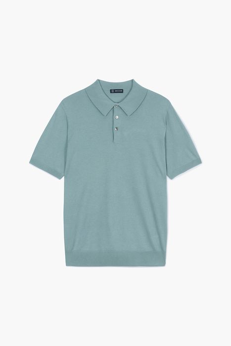 실크 혼방 폴로 반소매 니트 1223ALMASW818