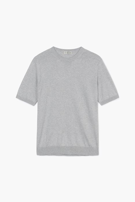 MC 실크 혼방 크루넥 반소매 니트 BPS132P555201