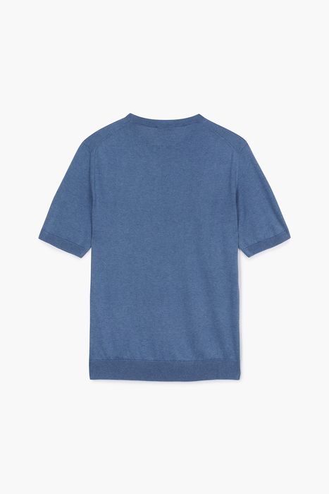 MC 실크 혼방 크루넥 반소매 니트 BPS132P555204