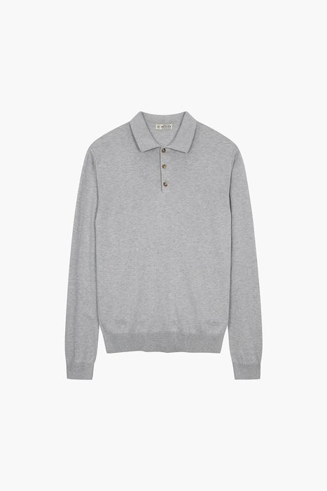 실크 혼방 폴로 긴소매 니트 BPS133P555201