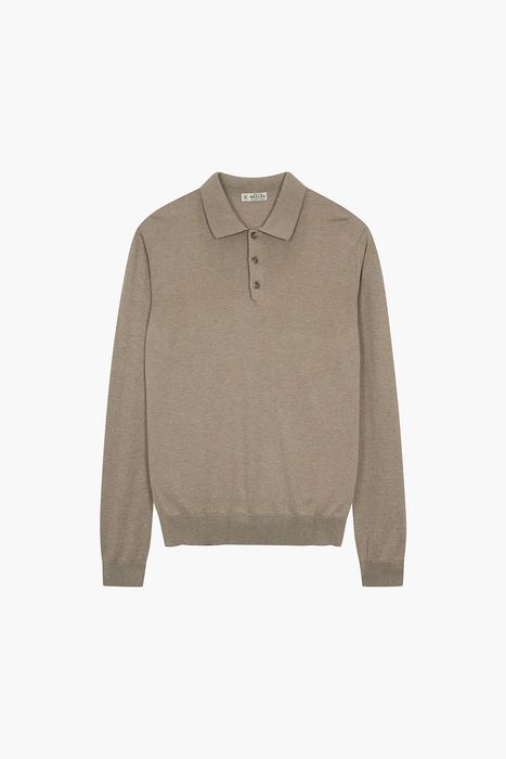 실크 혼방 폴로 긴소매 니트 BPS133P555205