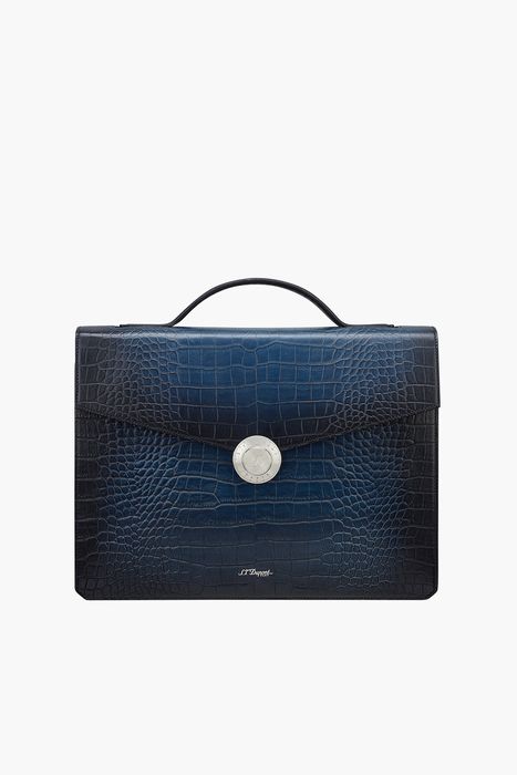 24 르글랑 아뜰리에 크로코패턴 브리프케이스 블루 CG191374Z