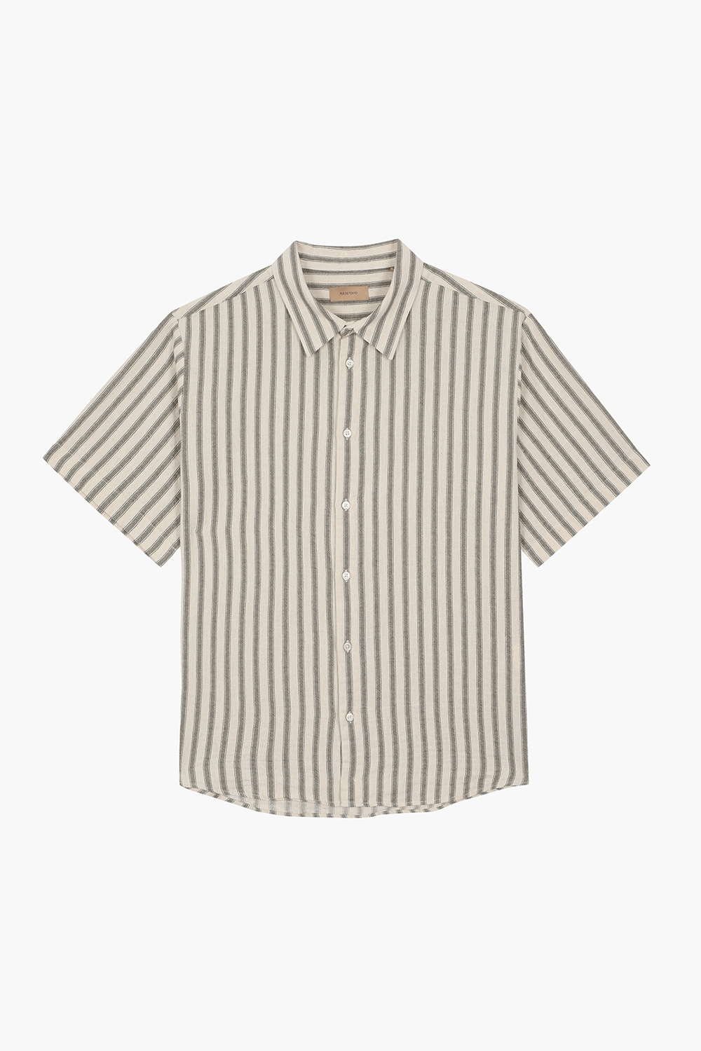 SILVIO 린넨 혼방 스트라이프 반소매 셔츠 25-2 3820226GIS
