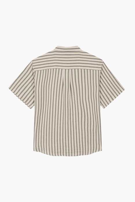 SILVIO 린넨 혼방 스트라이프 반소매 셔츠 25-2 3820226GIS