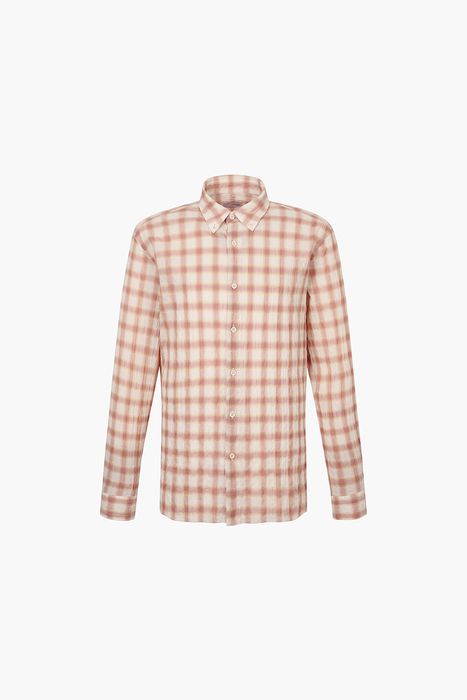 시어서커 체크 346 뉴 캐주얼 핏 셔츠 오렌지 SE5SM21LS346SOR