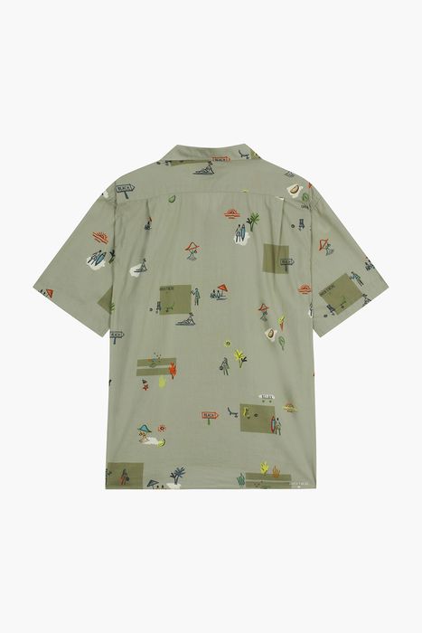 코튼 일러스트 테일러드 카라 반소매 셔츠 BD1403202