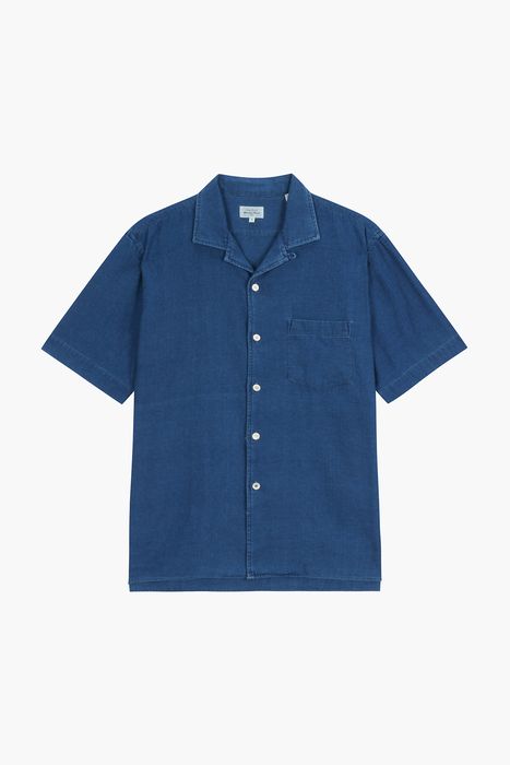 데님 포켓 테일러드 카라 반소매 셔츠 BD1402601