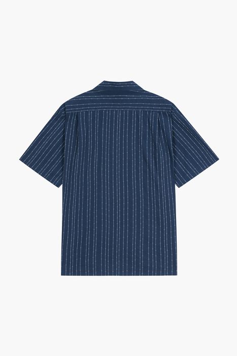 코튼 일러스트 스프라이프 테일러드 카라 반소매 셔츠 BD1401301