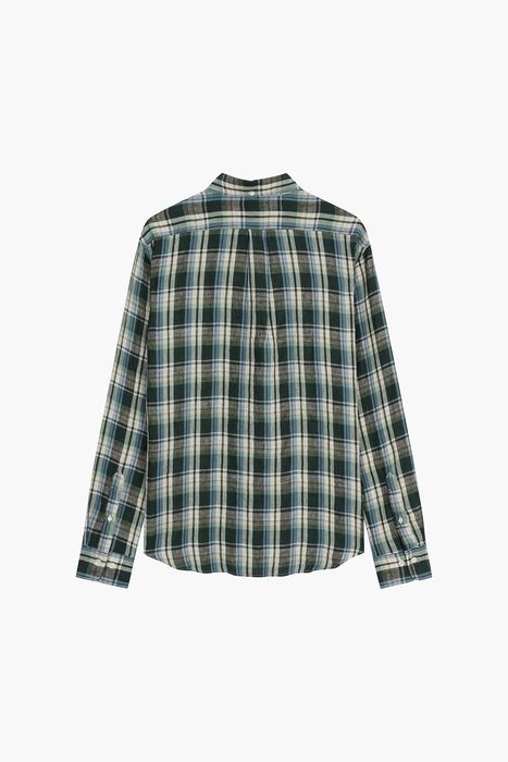 PITT 린넨 타탄 체크 버튼 다운 카라 셔츠 BD1702101