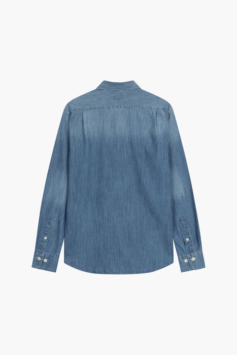 중청 데님 버튼 다운 투 포켓 셔츠 BD2002501