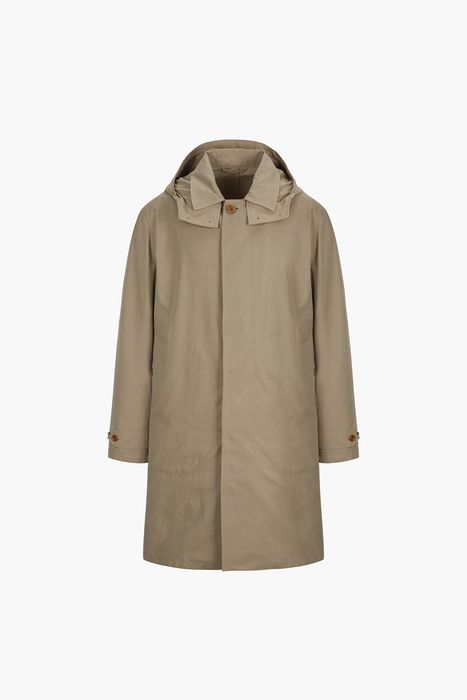 CHARLY 면 혼방 후드 롱 다운 점퍼 BD4611903