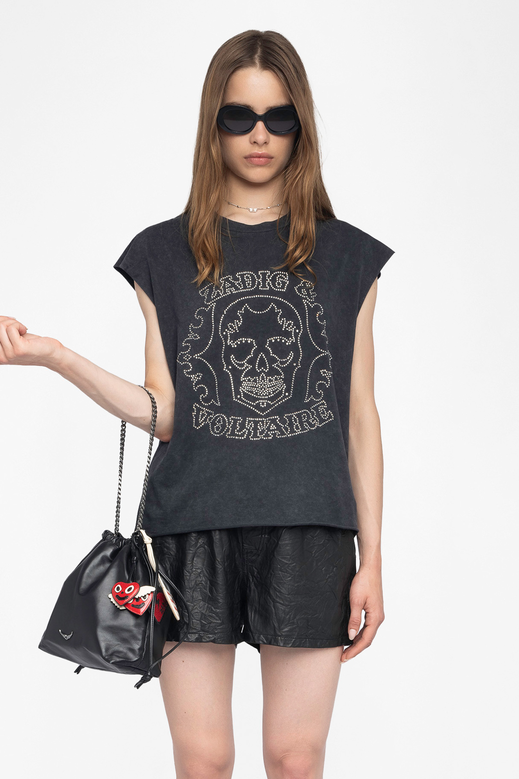 Cloe Skull Strass T-shirt