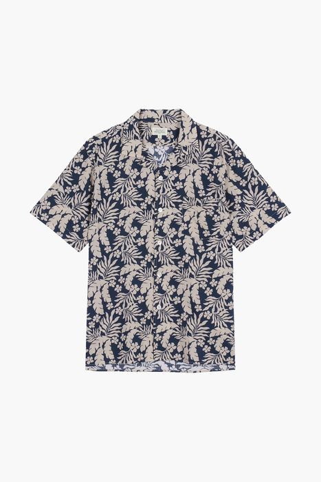 코튼 하와이안 테일러드 카라 반소매 셔츠 BD1403801
