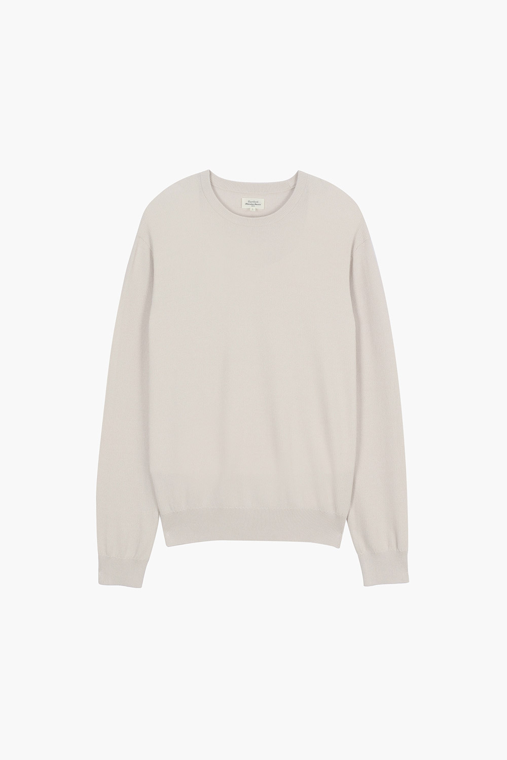 PIQUE 코튼 크루넥 긴소매 니트 BDP231003